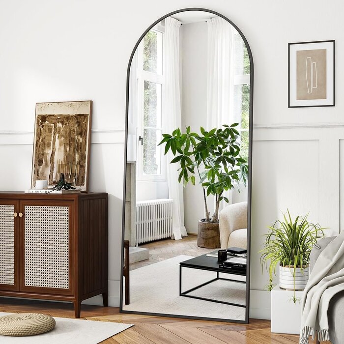 Bogenspiegel Schwarz 65x179 cm | Stand- & Wandspiegel | bis zu 34% Rabatt