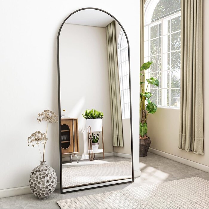 Bogenspiegel Schwarz 65x179 cm | Stand- & Wandspiegel | bis zu 34% Rabatt