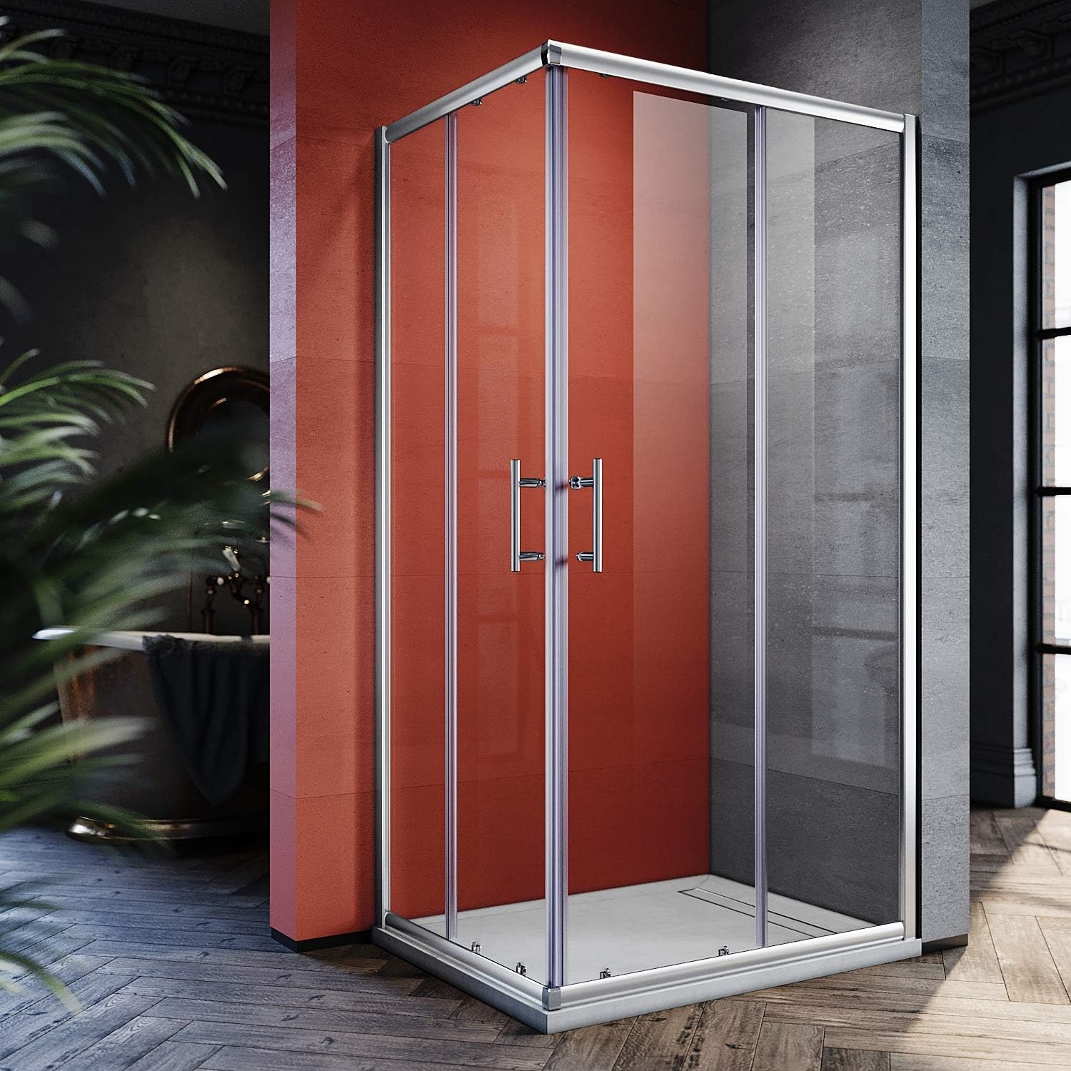 Moderne Eckduschkabine 90x70 cm - Schiebetür - Bis zu 30% Rabatt