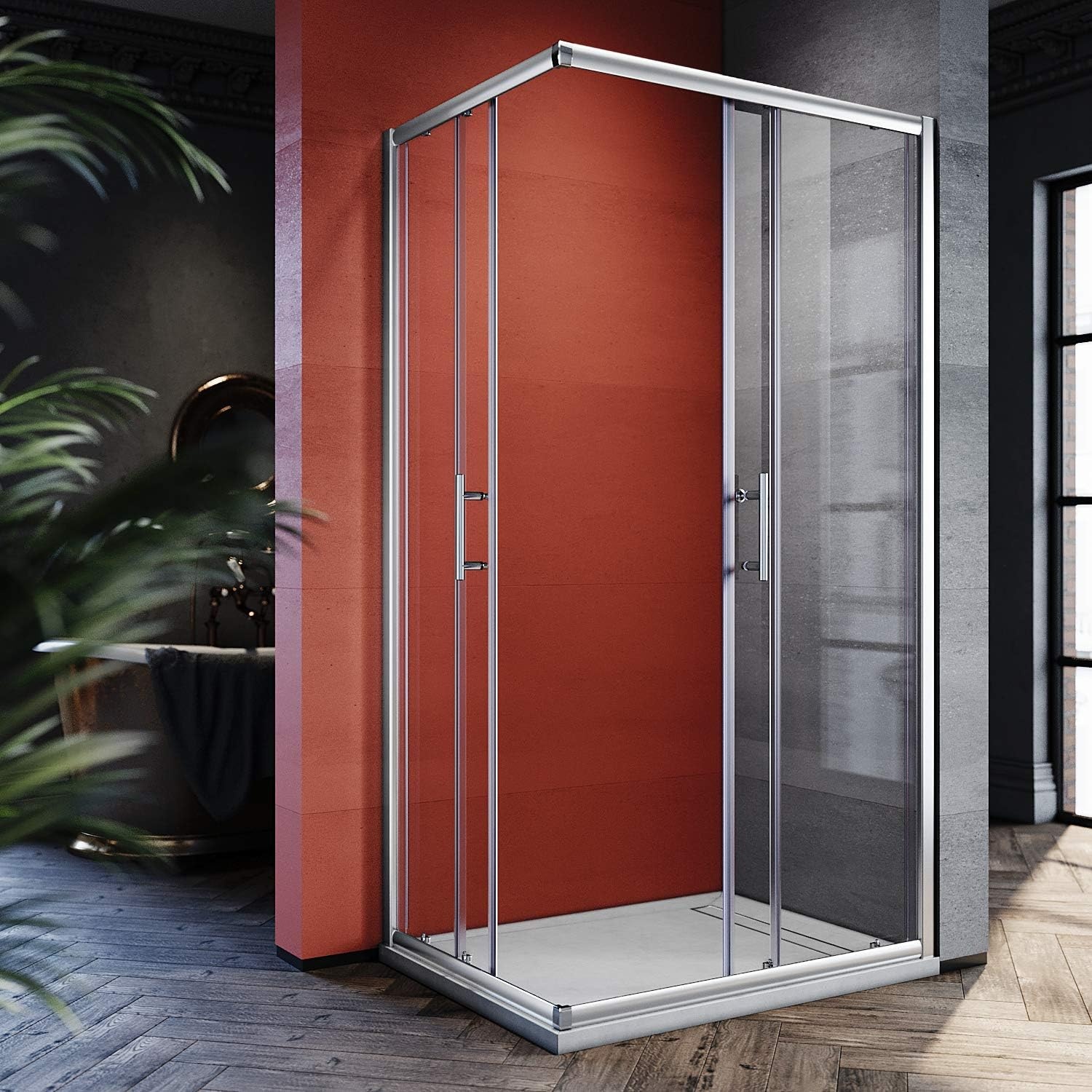 Moderne Eckduschkabine 90x70 cm - Schiebetür - Bis zu 30% Rabatt