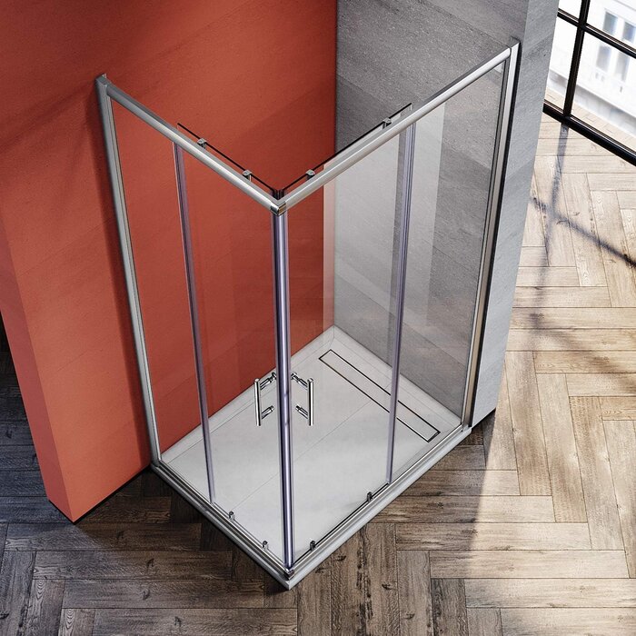 Moderne Eckduschkabine 90x70 cm - Schiebetür - Bis zu 30% Rabatt