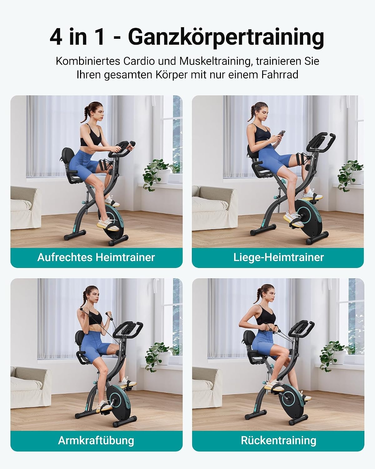 4-in-1 Klappbarer Heimtrainer - Magnetischer Ergometer - Jetzt bis zu 35% Rabatt