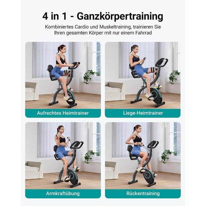 4-in-1 Klappbarer Heimtrainer - Magnetischer Ergometer - Jetzt bis zu 35% Rabatt