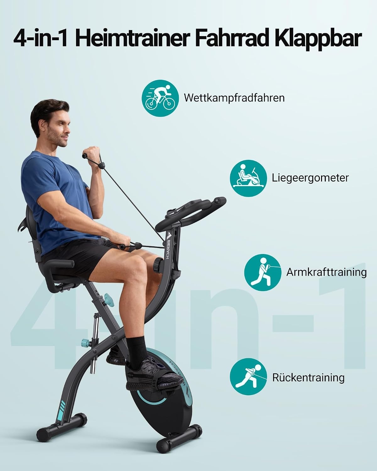 4-in-1 Klappbarer Heimtrainer - Magnetischer Ergometer - Jetzt bis zu 35% Rabatt