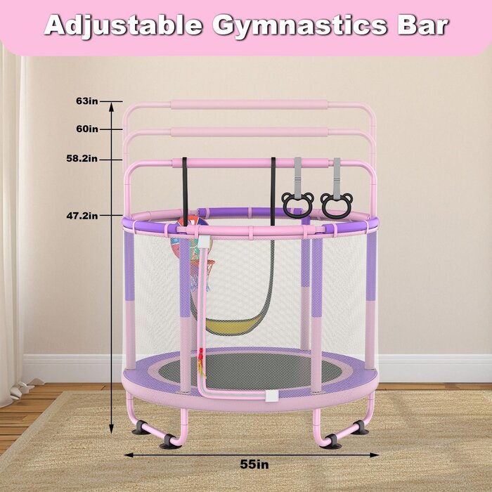 Kindertrampolin mit Spielset 1,2m Rosa-Lila - Jetzt bis zu 34% günstiger!