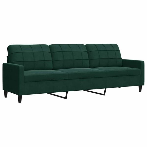 3-Sitzer Samtsofa 210 cm Dunkelgrün - Jetzt bis zu 35% Rabatt sichern
