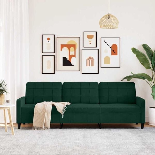 3-Sitzer Samtsofa 210 cm Dunkelgrün - Jetzt bis zu 35% Rabatt sichern