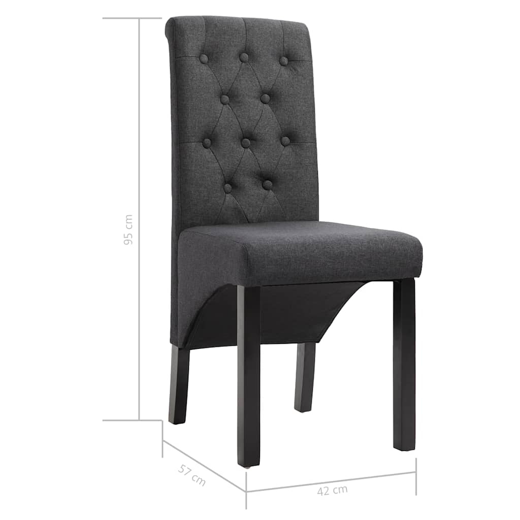 2er Set Esszimmerstühle Dunkelgrau - Zeitloses Design - Sparen Sie bis zu 35%