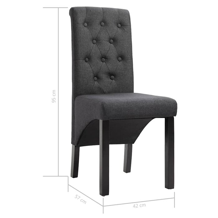 2er Set Esszimmerstühle Dunkelgrau - Zeitloses Design - Sparen Sie bis zu 35%