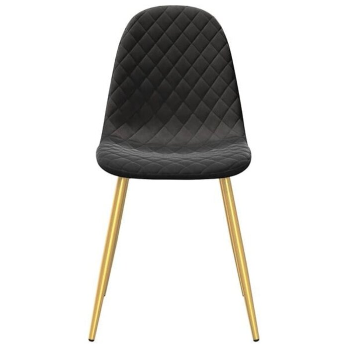 2er Set Esszimmerstühle Samt Schwarz/Gold - Outlet bis zu 29% reduziert