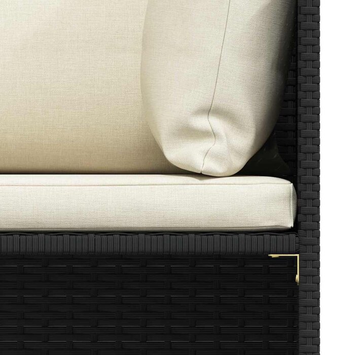 5-teiliges Poly-Rattan Loungeset - Schwarz - bis zu 35% Rabatt
