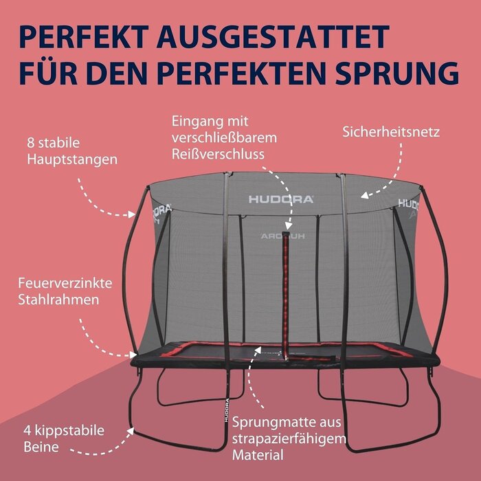 Rechteckiges Gartentrampolin 244 x 366 cm bis zu 43% günstiger