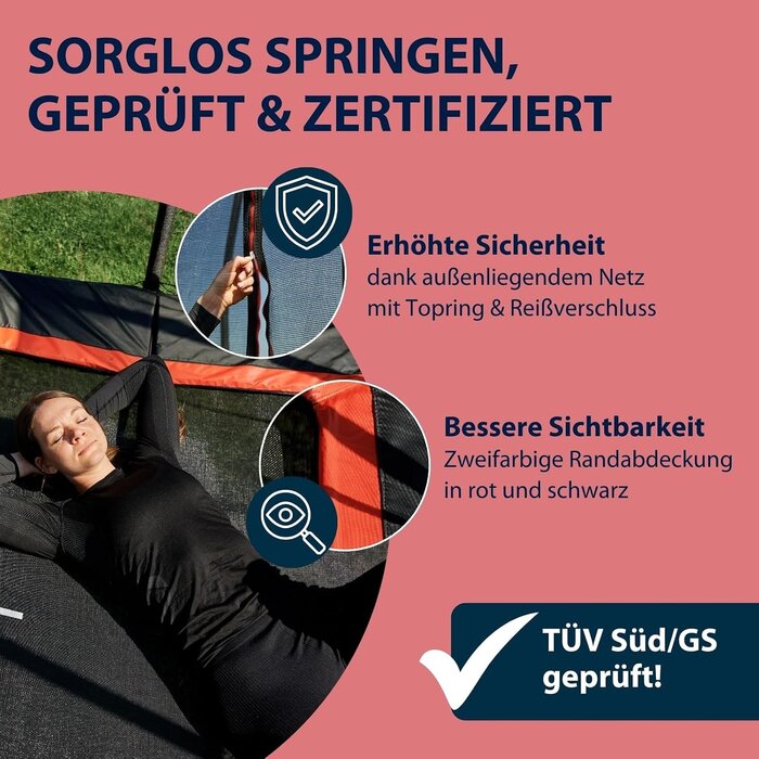 Rechteckiges Gartentrampolin 244 x 366 cm bis zu 43% günstiger