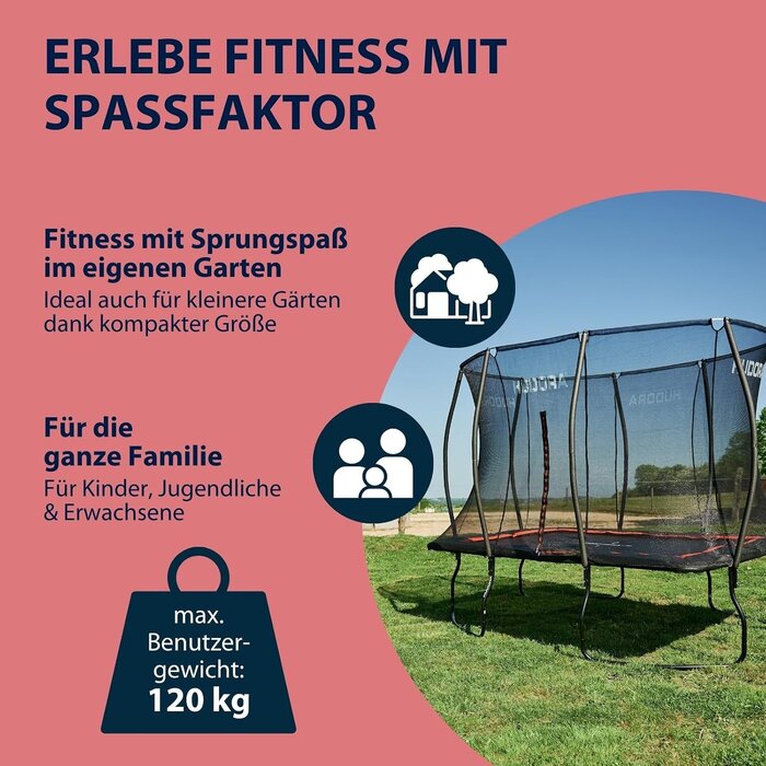 Rechteckiges Gartentrampolin 244 x 366 cm bis zu 43% günstiger