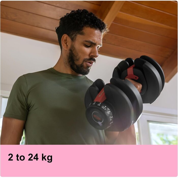 Verstellbare Hantel 2-24 kg - Platzsparendes Krafttraining bis zu 30% reduziert