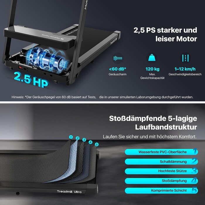 3-in-1 Laufband bis zu 12 km/h mit 6% Steigung - bis zu 64% Rabatt sparen