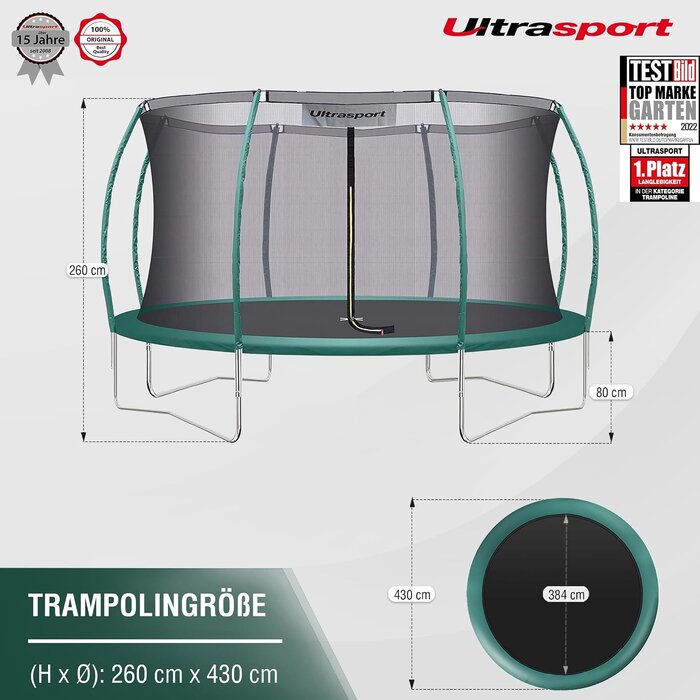 Großes Gartentrampolin 430 cm - bis zu 30% Rabatt auf Rückläufer
