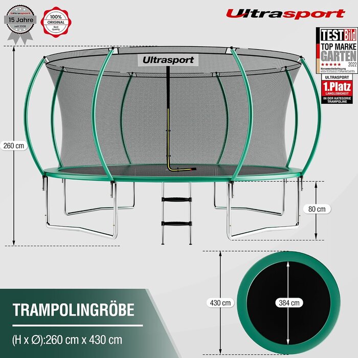 Großes Gartentrampolin 430 cm - bis zu 30% Rabatt auf Rückläufer