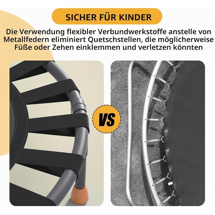 Kindertrampolin Ø 91 cm, faltbar, höhenverstellbar - bis zu 34% sparen!