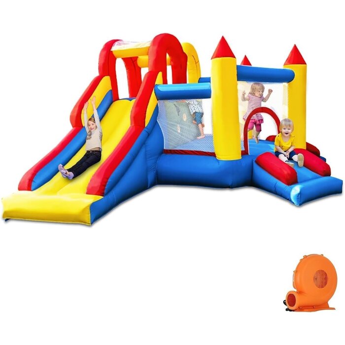 Hüpfburg mit Rutsche & Trampolin - XXL Spielspaß - bis zu 35% Rabatt!