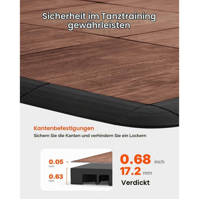 Mobiler Tanzboden, Eichenholz-Optik, 4,8 m², 52 Teile - bis zu 35% Rabatt
