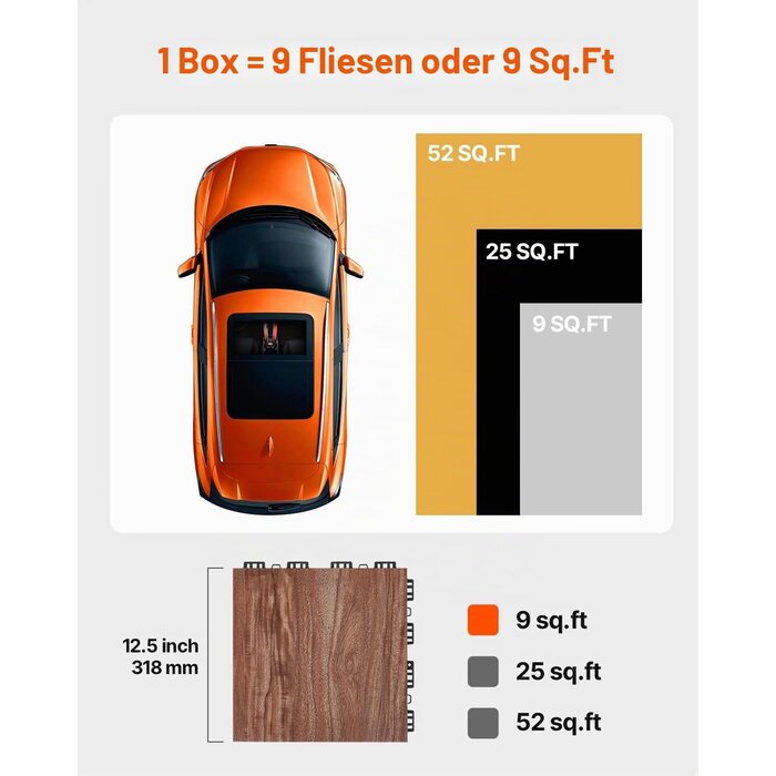 Mobiler Tanzboden, Eichenholz-Optik, 4,8 m², 52 Teile - bis zu 35% Rabatt