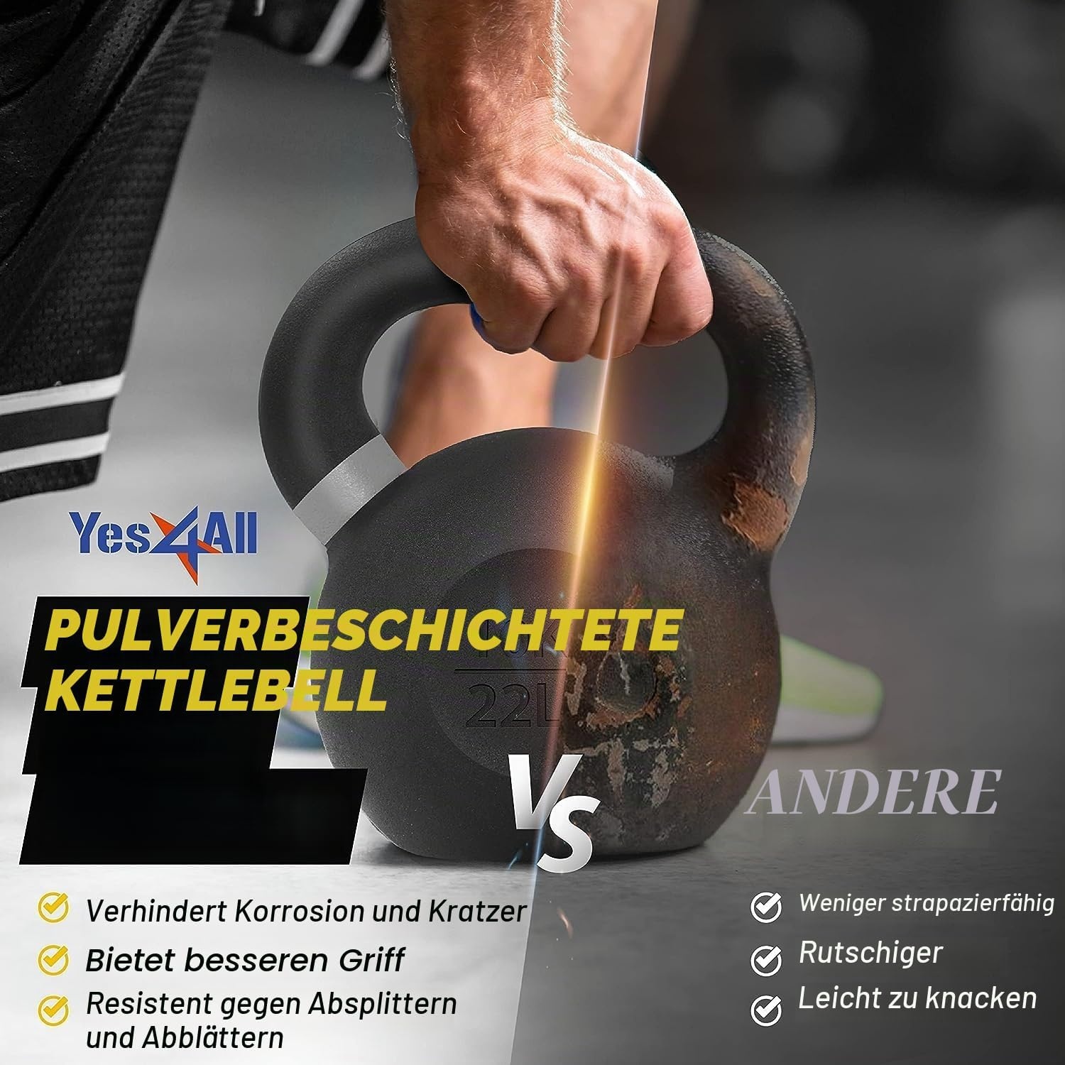 Professionelle Kettlebell 32 kg Gusseisen - bis zu 35% Rabatt