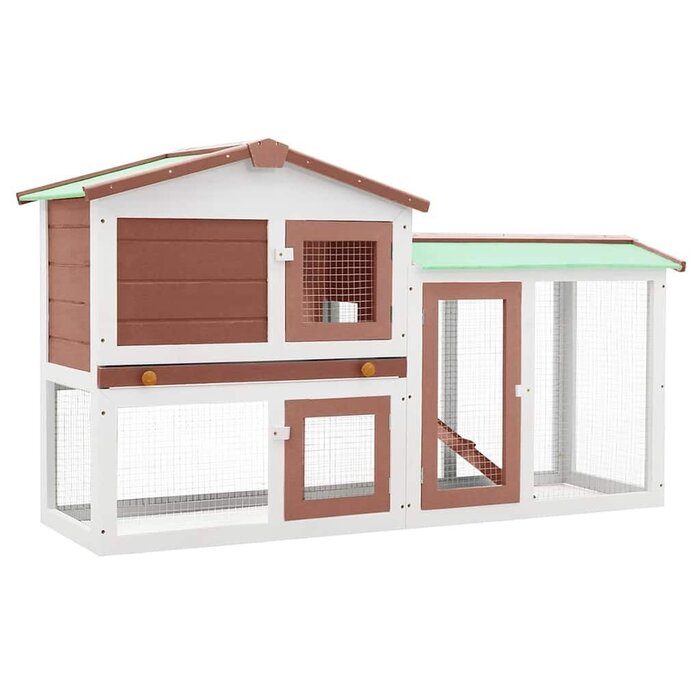 Luxus-Kaninchenstall 145x84cm Holz Weiß/Braun - bis zu 39% günstiger