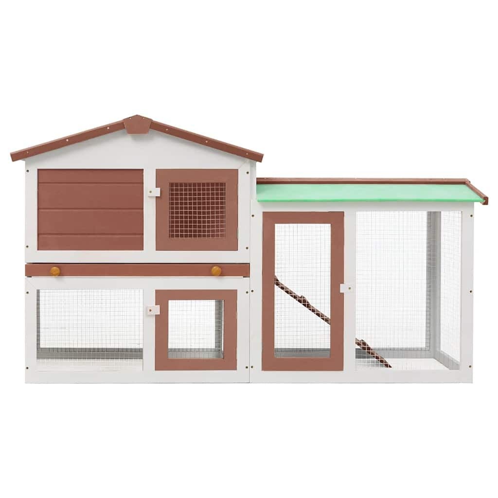 Luxus-Kaninchenstall 145x84cm Holz Weiß/Braun - bis zu 39% günstiger