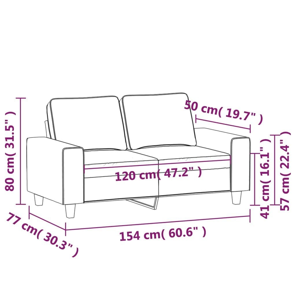 Modernes 2-Sitzer Sofa, 120 cm, Taupe - Jetzt bis zu 35% Rabatt sichern!