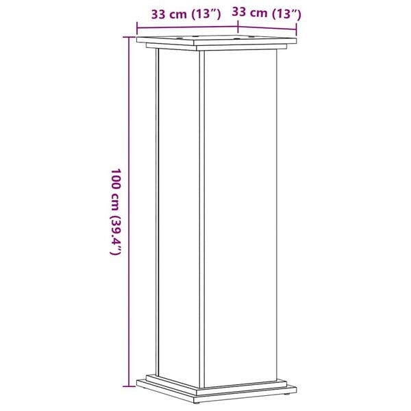 Moderner Pflanzenständer 33x33x100 cm in Weiß - bis zu 34% Rabatt