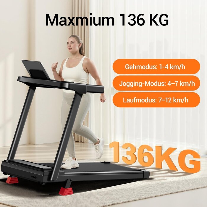 Klappbares Laufband bis 12 km/h - Platzsparend & Gelenkschonend - bis zu 70% Rabatt