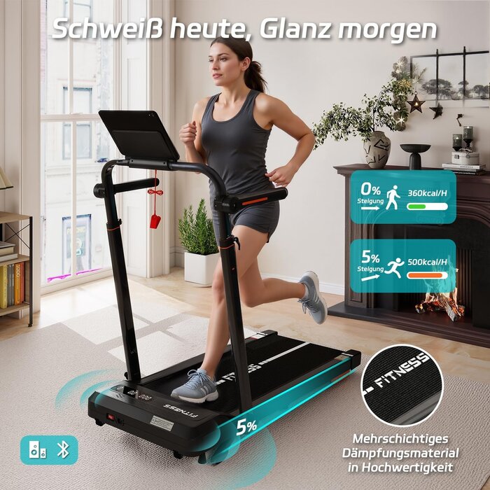 Klappbares Laufband bis 12 km/h mit Steigung - Jetzt bis zu 30% günstiger