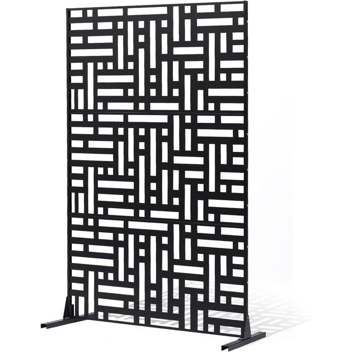 3-tlg. Sichtschutzwand Metall, 120x193cm, Schwarz - bis zu 69% Rabatt