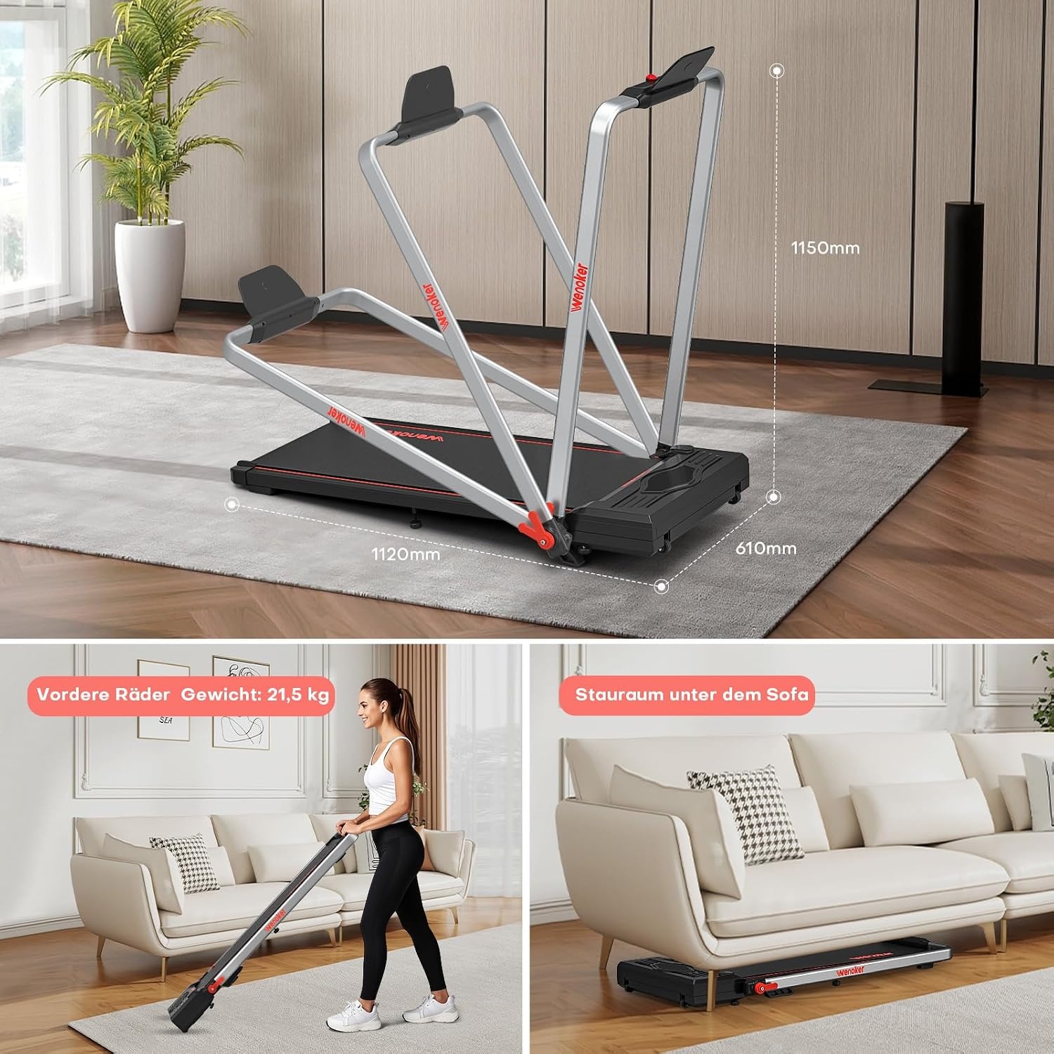 3-in-1 Laufband mit Haltegriff - Oranje | Jetzt bis zu 30% Rabatt sichern