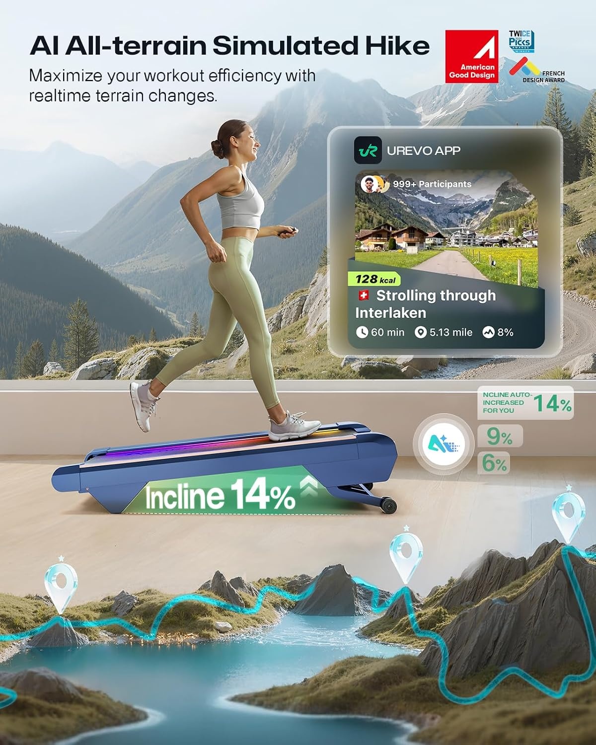 Walking Pad Laufband mit Steigung & App-Funktion - bis zu 30% Rabatt