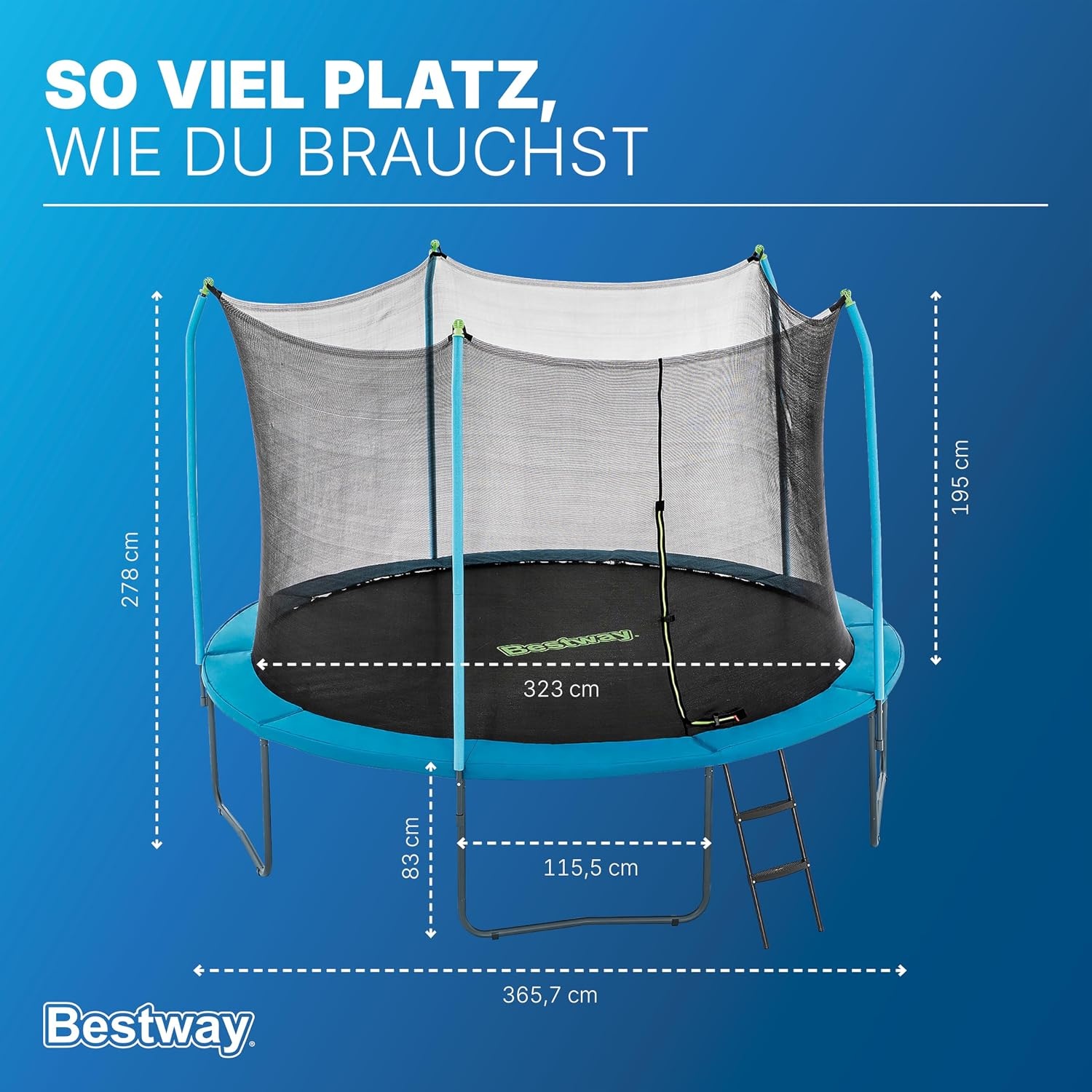 Großes Outdoor-Gartentrampolin 3,66m | Jetzt bis zu 30% Rabatt sichern