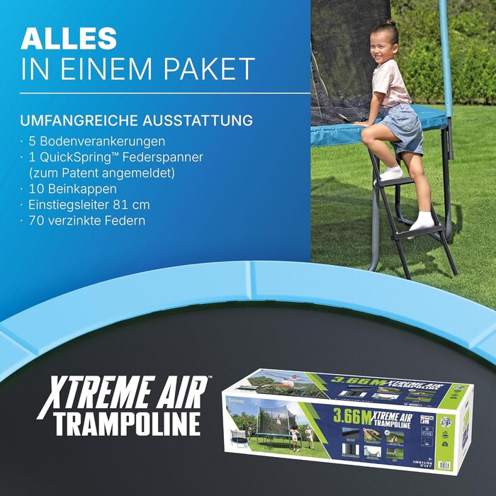 Großes Outdoor-Gartentrampolin 3,66m | Jetzt bis zu 30% Rabatt sichern