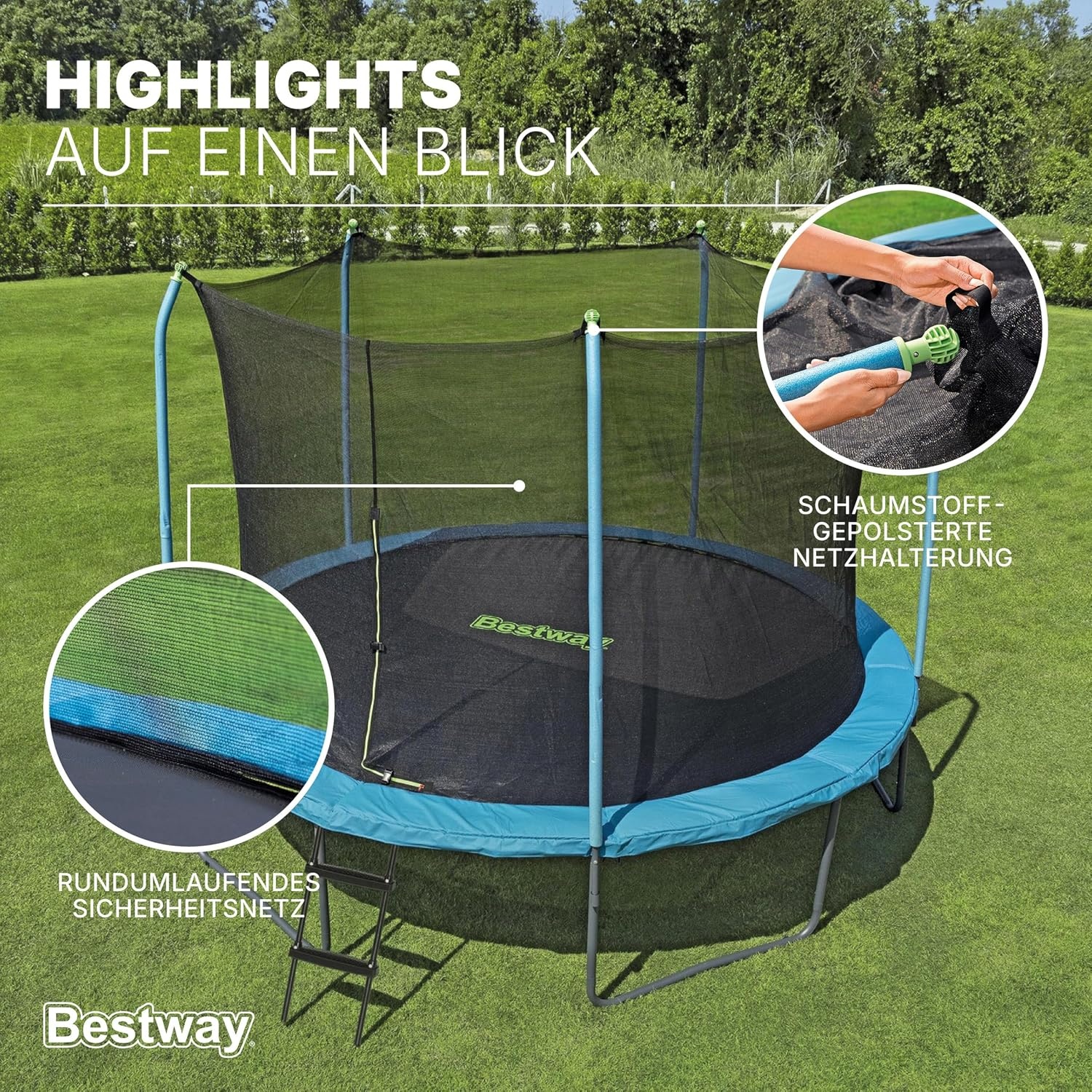 Großes Outdoor-Trampolin 3,66 m - Schwarz - Bis zu 30% Rabatt
