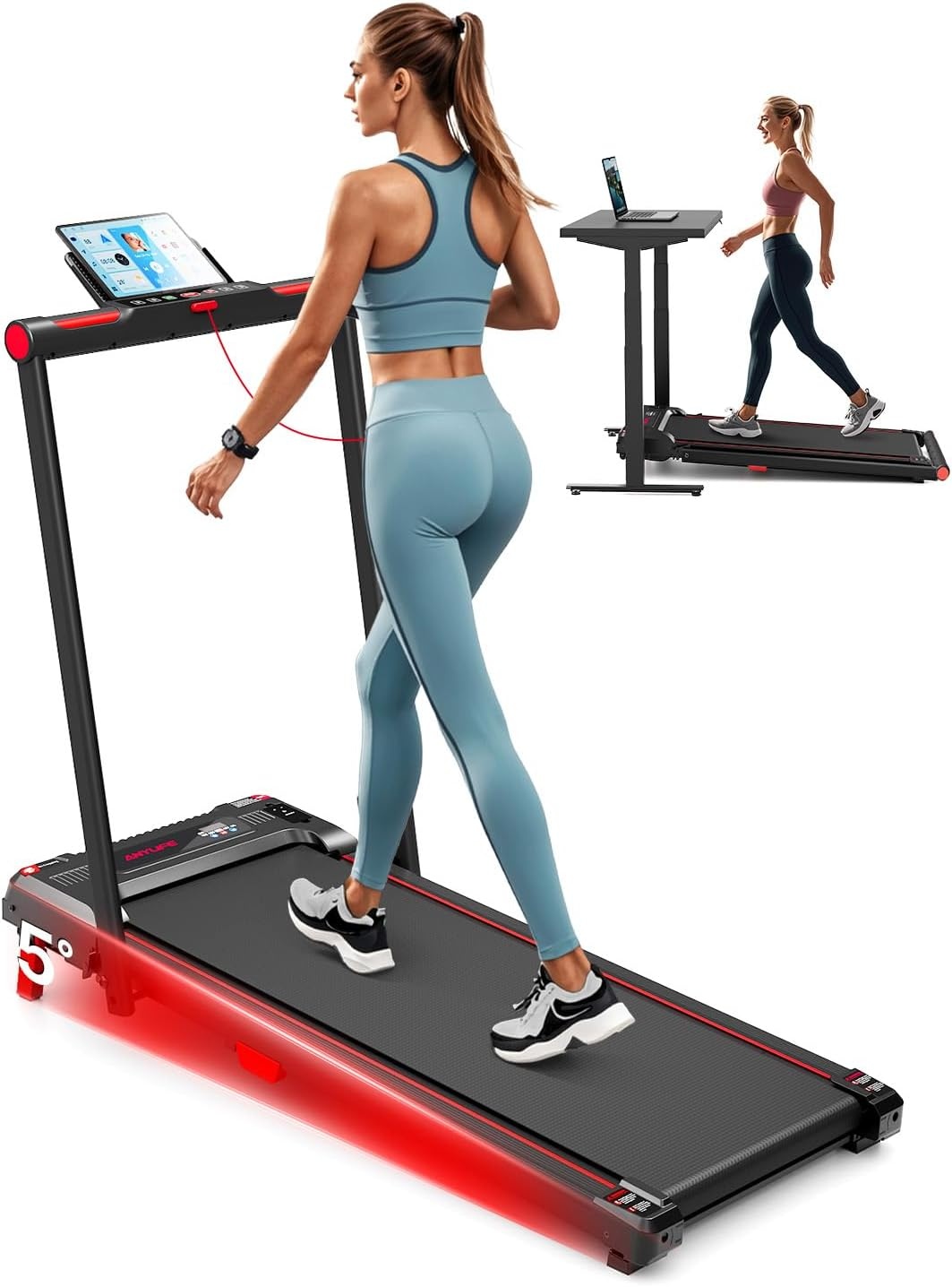 Faltbares Laufband in Rot, 150kg Tragkraft - Sparen Sie bis zu 35% im Outlet