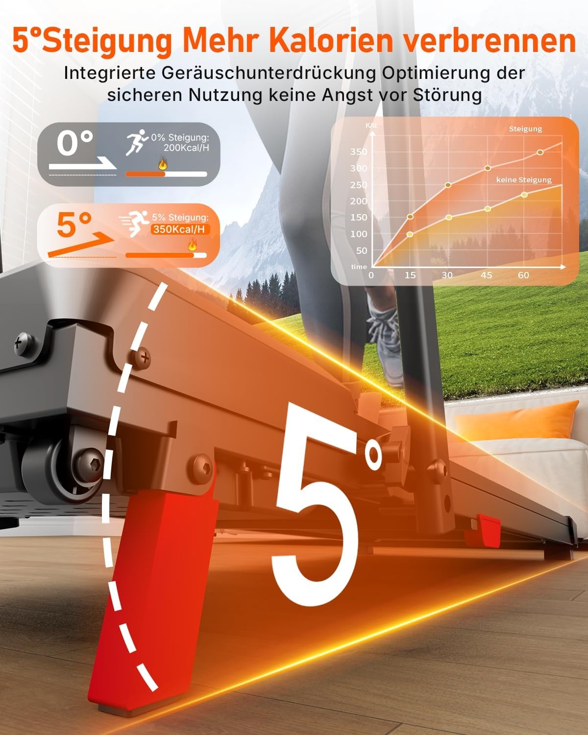 Faltbares Laufband in Rot, 150kg Tragkraft - Sparen Sie bis zu 35% im Outlet
