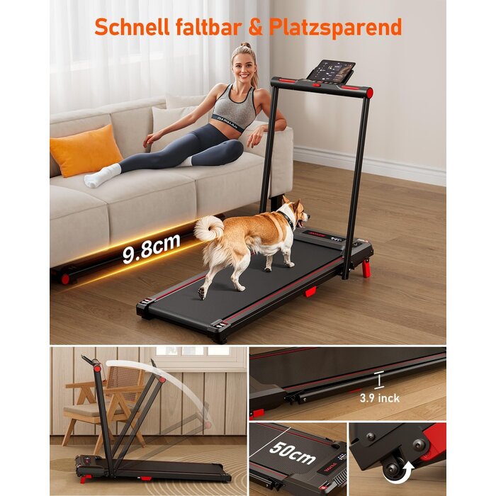 Faltbares Laufband in Rot, 150kg Tragkraft - Sparen Sie bis zu 35% im Outlet