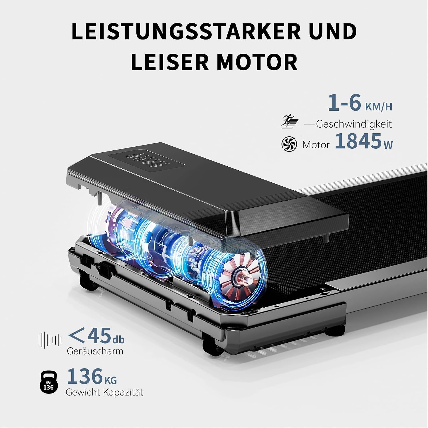 Kompaktes Laufband, klappbar, bis 159 kg belastbar - bis zu 35% Rabatt
