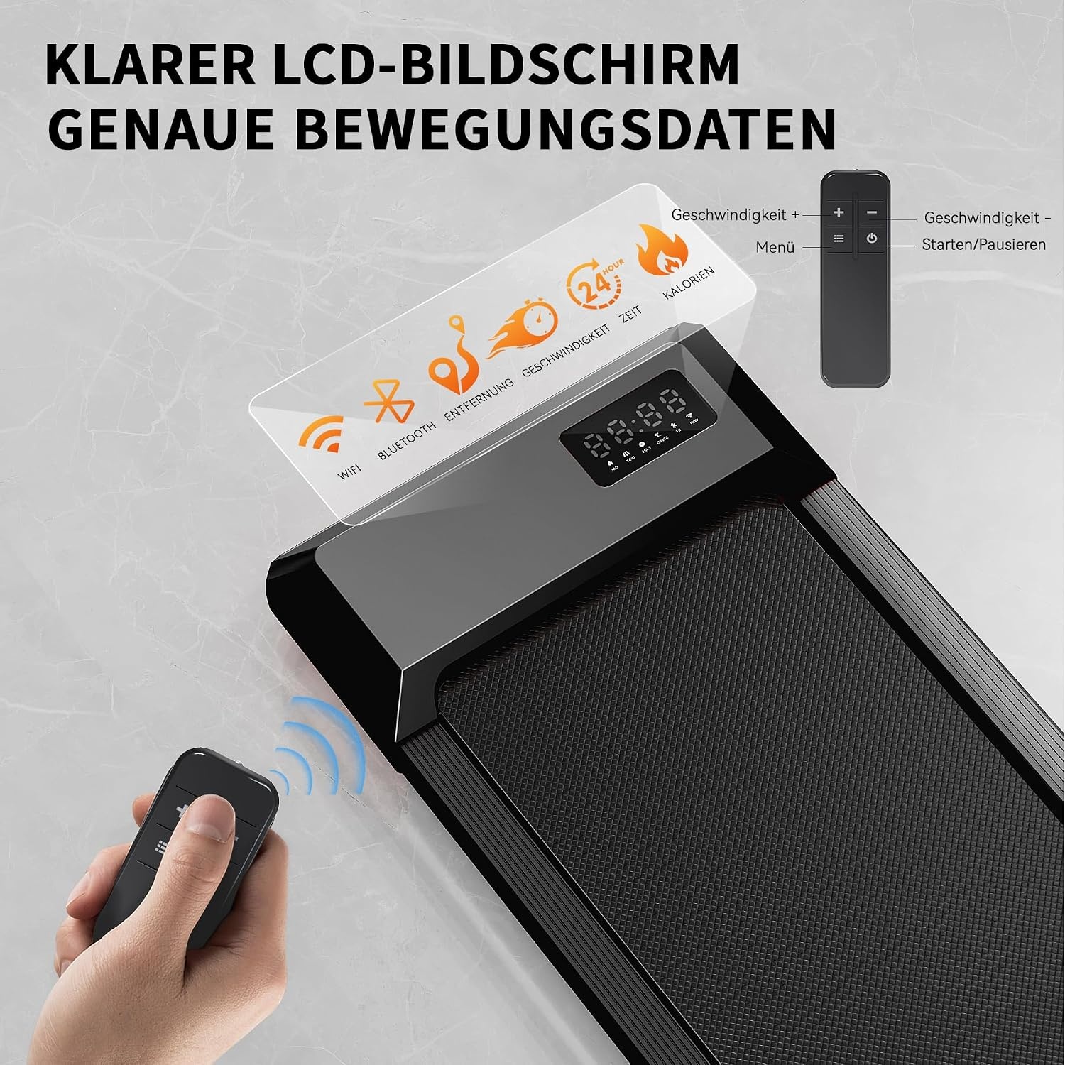 Kompaktes Laufband, klappbar, bis 159 kg belastbar - bis zu 35% Rabatt