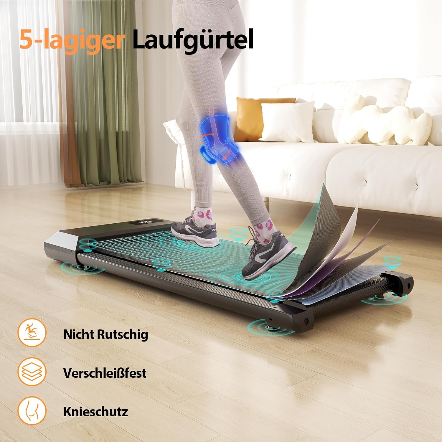 Kompaktes Laufband, klappbar, bis 159 kg belastbar - bis zu 35% Rabatt