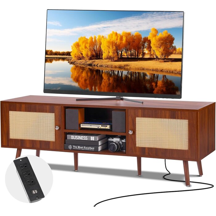 Rattan-TV-Board in Walnussoptik - Jetzt bis zu 35 % Rabatt sichern!