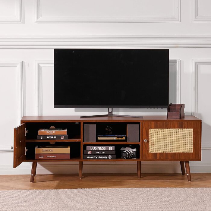 Rattan-TV-Board in Walnussoptik - Jetzt bis zu 35 % Rabatt sichern!