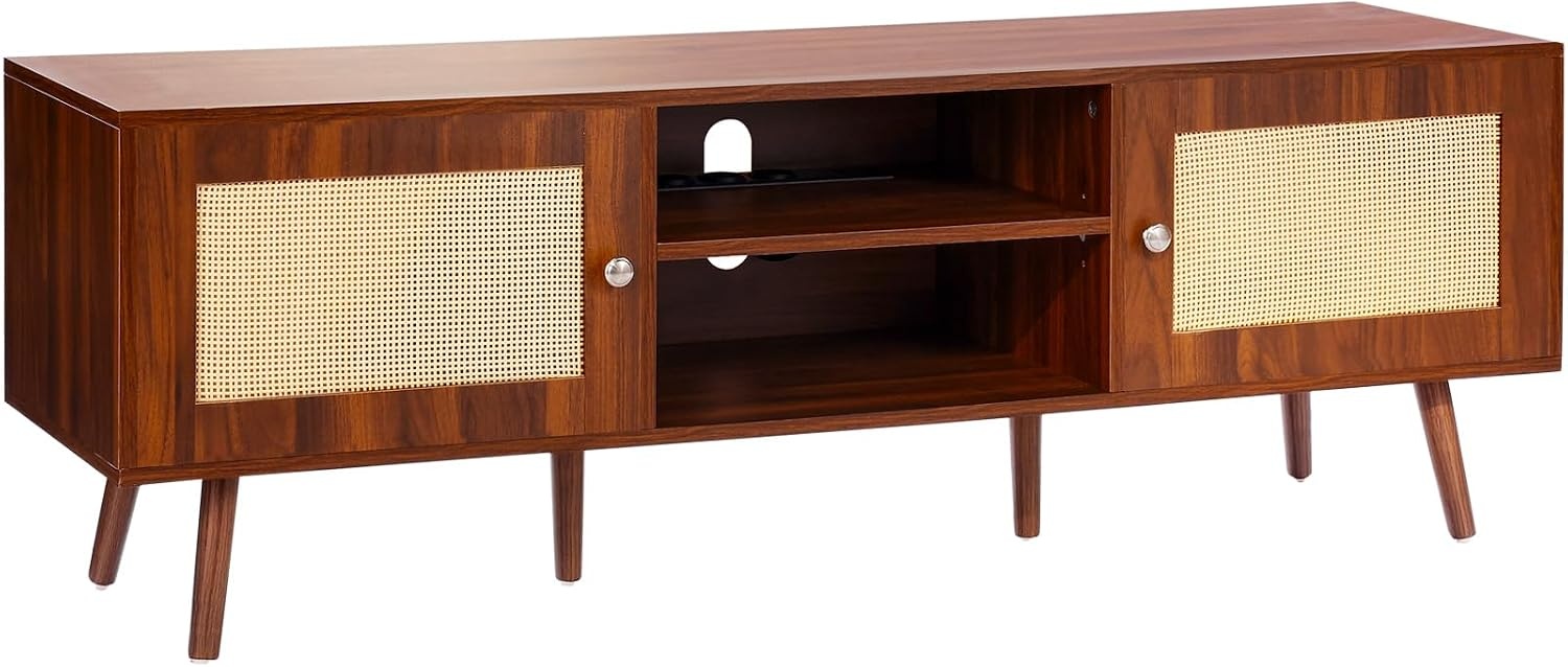 Rattan-TV-Board in Walnussoptik - Jetzt bis zu 35 % Rabatt sichern!
