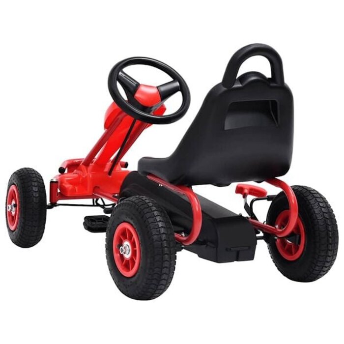 Tret-Gokart für Kinder - Rot-Schwarz - Luftbereift - bis zu 35% Rabatt