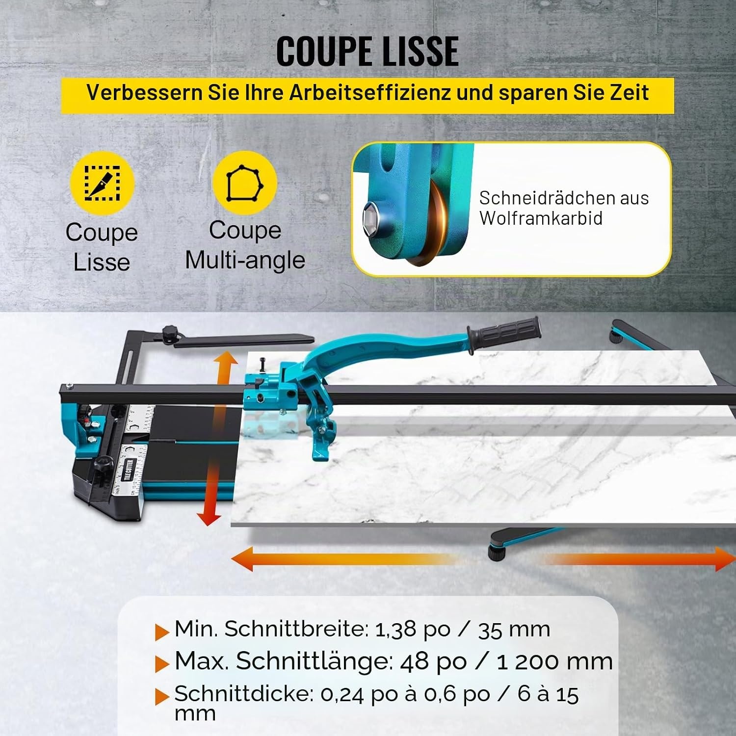 Manuelle Fliesenschneidemaschine 1200 mm mit Laserführung - bis zu 35% Rabatt